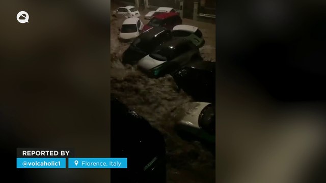 Serious flooding caused by Storm Ciaran in Italy.