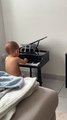Baby Pianist Takes a Tumble