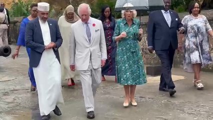 Charles and Camilla use electric tuk-tuk at end of Kenyan tour
