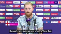 Stokes confirms knee surgery after World Cup