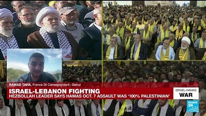 Hezbollah leader says Hamas Oct. 7 assault was '100% Palestinian'