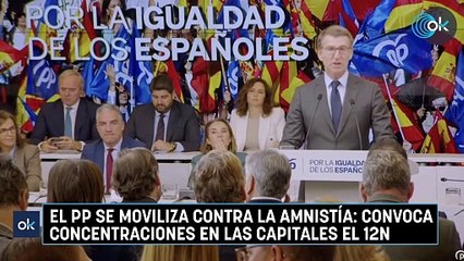 El PP se moviliza contra la amnistía: convoca concentraciones en las capitales el 12N