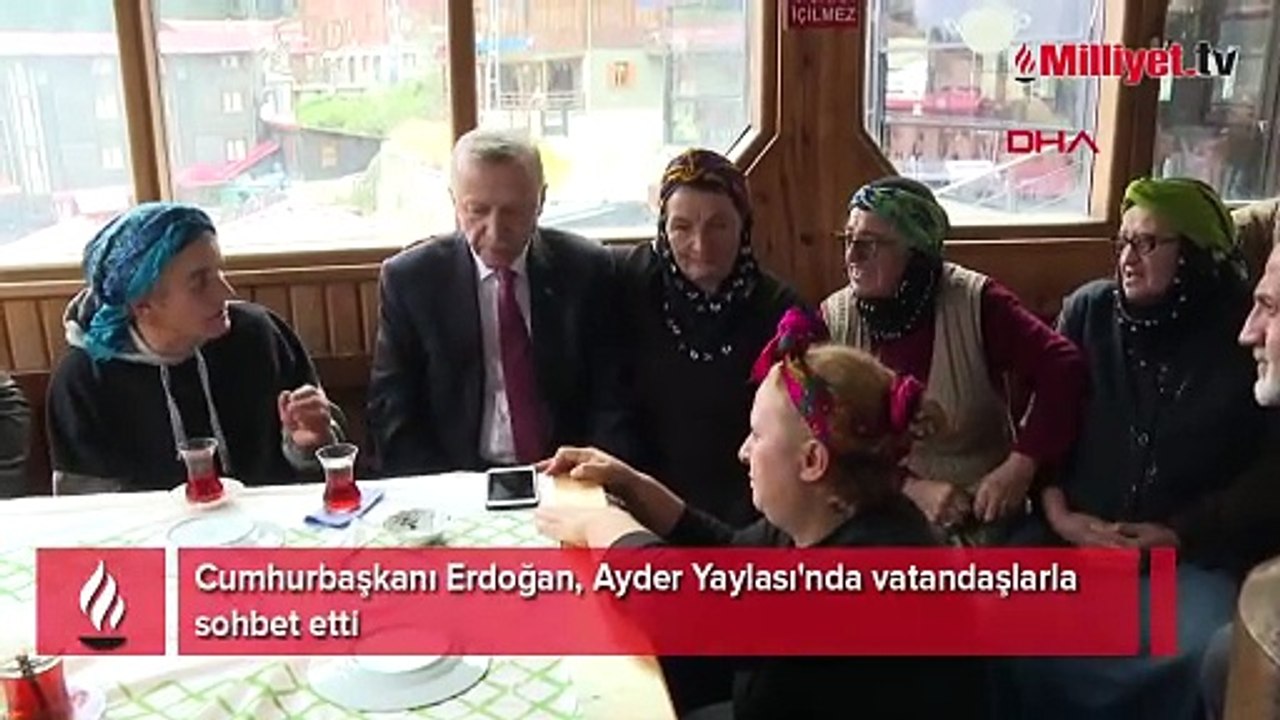 Cumhurbaşkanı Erdoğan, Ayder Yaylası'nda vatandaşlarla sohbet etti