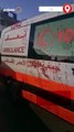 آثار قصف الاحتلال لسيارة إسعاف في مجزرة مستشفى الشفاء