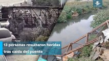 Momento exacto del colapso de puente peatonal entre Nezahualcóyotl y Chimalhuacán