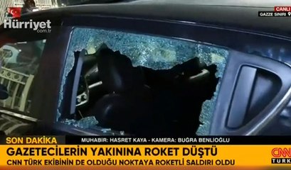 Gazetecilerin yakınına bomba düştü