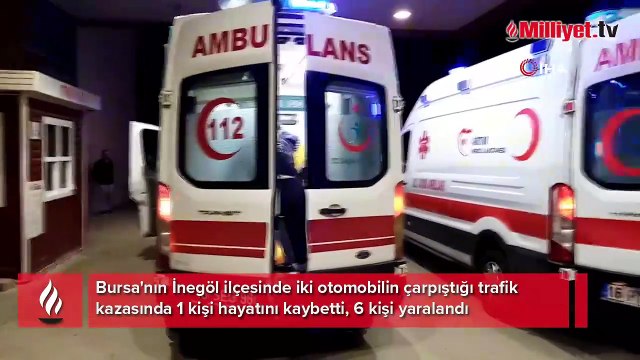 Bursa'da feci kaza! İki otomobil çarpıştı: 1 ölü, 6 yaralı
