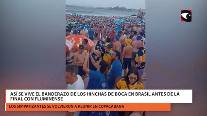 Télécharger la video: Así se vive el banderazo de los hinchas de Boca en Brasil antes de la final con Fluminense