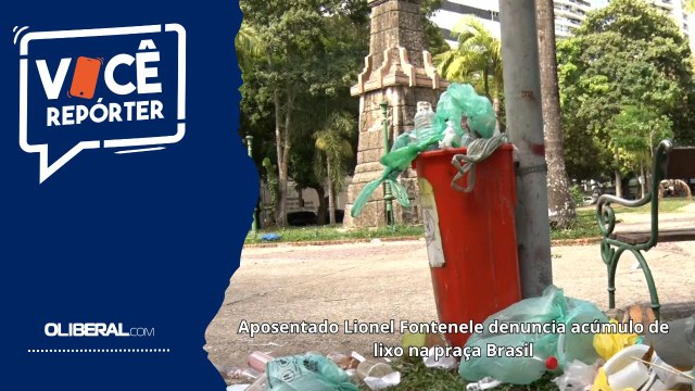 Aposentado Lionel Fontenele denuncia acúmulo de lixo na praça Brasil