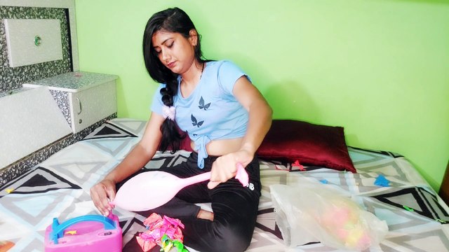 Blowing so many beautiful indian balloons by pump/royal khushi