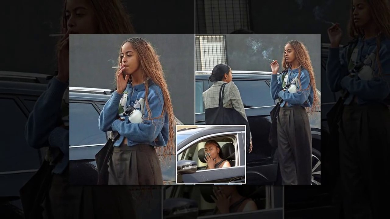 Malia Obama smokes cigarette while sporting chic fall-friendly outfit