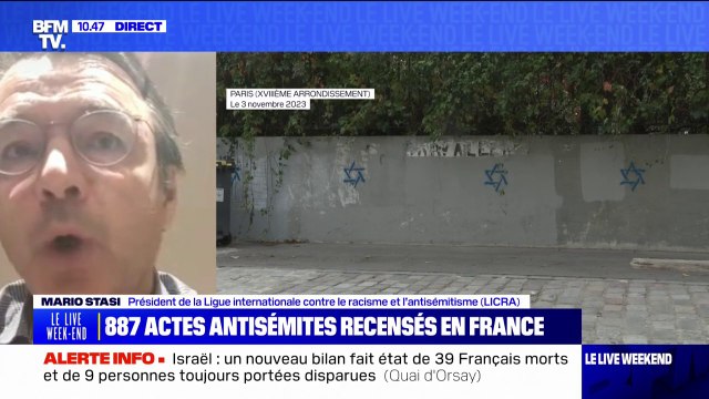 Mario Stasi, président de la LICRA: Depuis le 7 octobre, on a eu trois fois plus d'appels de victimes d'antisémitisme que pour toute l'année 2022