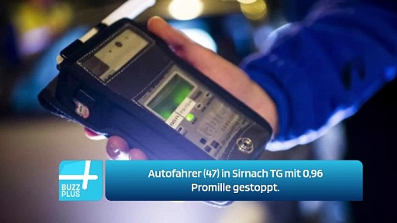 Autofahrer (47) in Sirnach TG mit 0,96 Promille gestoppt.
