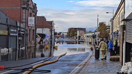 Pumping operation continues in flood-stricken Downpatrick
