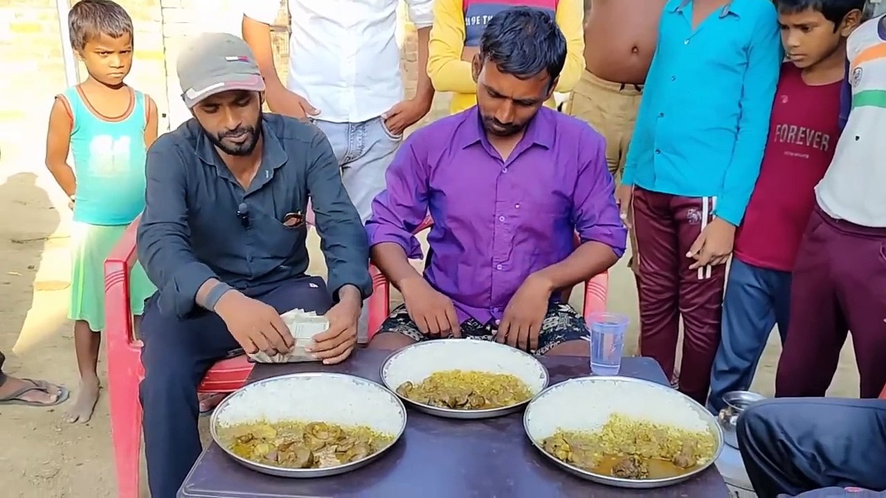chicken kidney liver rice eating challenge