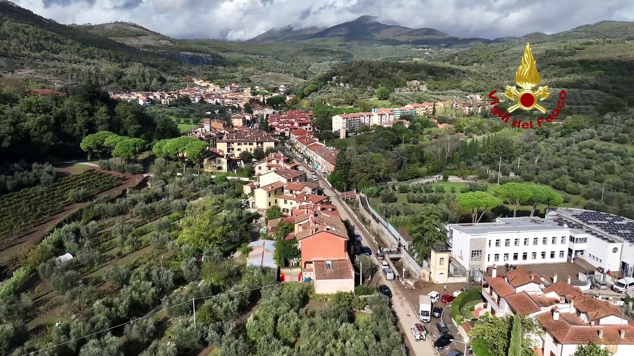 Prato, le ricerche del disperso: le immagini col drone dei vigili del fuoco