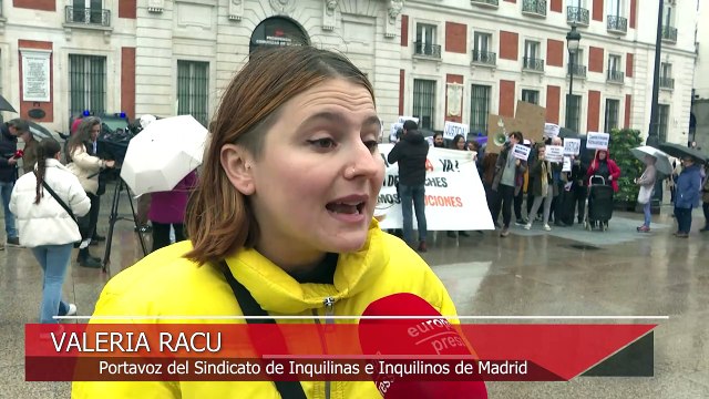 Jóvenes protestan en la Puerta del Sol por la mala gestión del bono alquiler