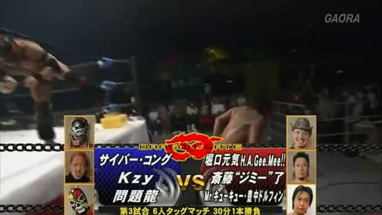 Ryo Jimmy Saito & Genki Horiguchi & Naoki Tanizaki vs Cyber Kong & Kzy & Mondai Ryu