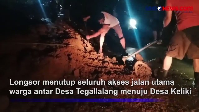 Hujan Deras Melanda, Tanah Longsor Tutup Akses Jalan di Gianyar