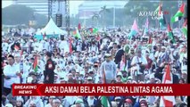 Suasana Monas Dipadati Peserta Aksi Damai Bela Palestina Lintas Agama