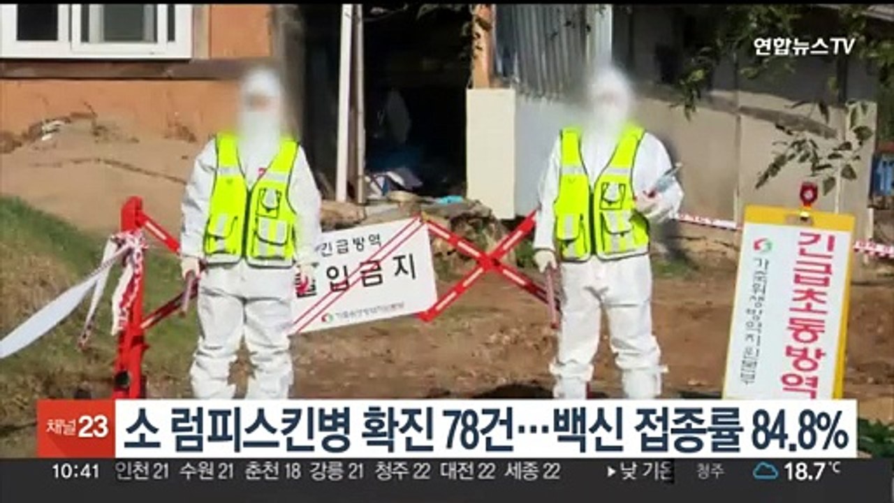 소 럼피스킨병 확진 78건…백신 접종률 84.8%
