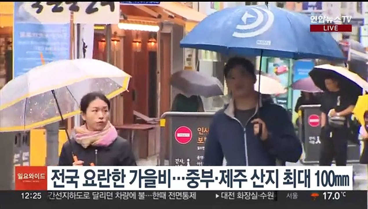 [날씨] 내일까지 최대 100㎜ 가을비…밤부터 집중호우