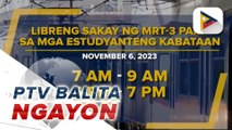 MRT-3, may alok na libreng sakay para sa mga kabataang estudyante sa Nov. 6.