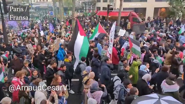 Dünyanın dört bir yanında milyonlarca kişi, Gazze'de ateşkes talebiyle sokaklara döküldü