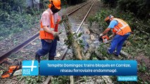 Tempête Domingos: trains bloqués en Corrèze, réseau ferroviaire endommagé.