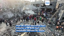 Ascienden a 9700 los muertos en Gaza tras otro ataque israelí en un campo de refugiados
