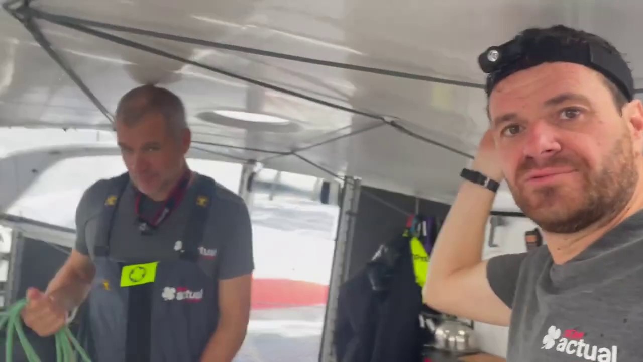 Transat Jacques Vabre Normandie Le Havre 2023 : Changements de voiles et satellites à bord d'Actual Ultim 3