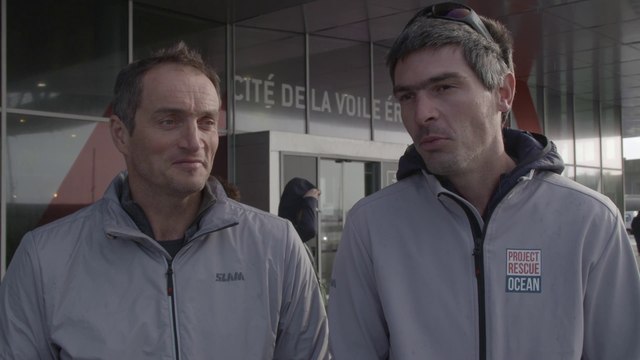 Transat Jacques Vabre Normandie Le Havre 2023 : DIMANCHE 05112023 - INTERVIEWS SORTIE DE BRIEFING DÉPART CLASS40 ET OCEAN FIFTY