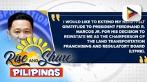 LTFRB Chair Guadiz, balik-trabaho na matapos siyang ibalik ng Malacañang sa pwesto