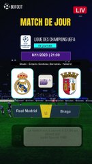 Real Madrid vs Braga Streaming sur quelle chaîne, Quelle date et à quelle heure