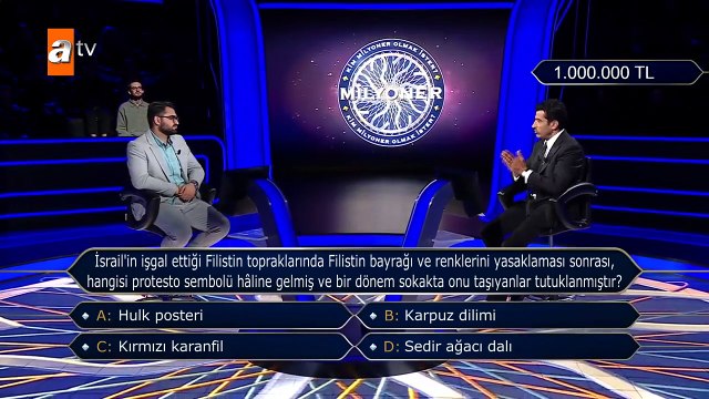 Filistin sorusu Milyoner'e damga vurdu! Kenan İmirzalıoğlu isyan etti: Bütün dünya gözünü kapatıyor