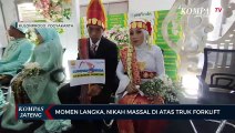 Momen Langka, Nikah Massal di Atas Truk Forklift