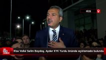 Rize Valisi Selim Baydaş, asansörün zemin kata çakıldığı Ayder KYK Yurdu önünde açıklamada bulundu