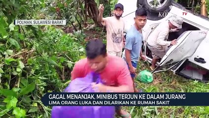 Gagal Menanjak, Minibus Terjun Ke Dalam Jurang