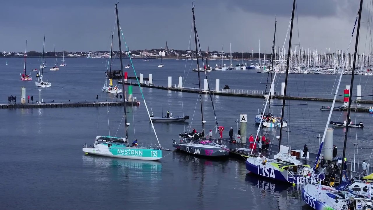 Transat Jacques Vabre Normandie Le Havre 2023 : LUNDI 06112023 - DEPART DU PONTONS OCEAN FIFTY & CLASS40 - DRONE