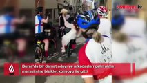 Gelin alma merasimine bisiklet konvoyu ile gitti