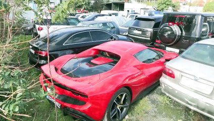 Dilan ve Engin Polat çiftinin el konulan otomobilleri otoparkta görüntülendi