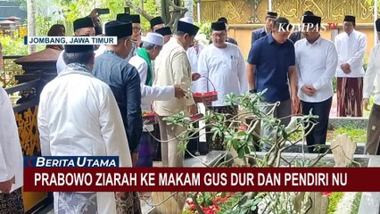 Kata Prabowo Usai Ziarah ke Makam Gus Dur dan Pendiri NU