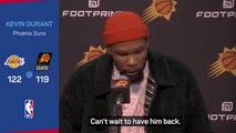 Durant admits Suns 'miss' Booker after Lakers loss