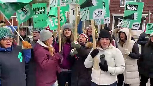 Première journée de grève pour les travailleuses et travailleurs qui font partie du Front commun