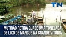 Mutirão retira quase uma tonelada de lixo de mangue na Grande Vitória