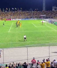 Genç taraftar gol sevincini abarttı ve tel duvarlardan aşağı düştü!