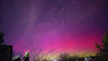 The Aurora Borealis lights up the night sky in Ukraine's Kyiv Region