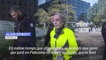 Alain Robert à l'assaut de la Tour Total pour la paix au Proche-Orient