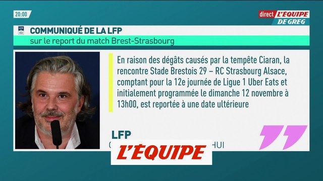 La LFP annonce le report de la rencontre de Ligue 1 entre Brest et Strasbourg - Foot - L1