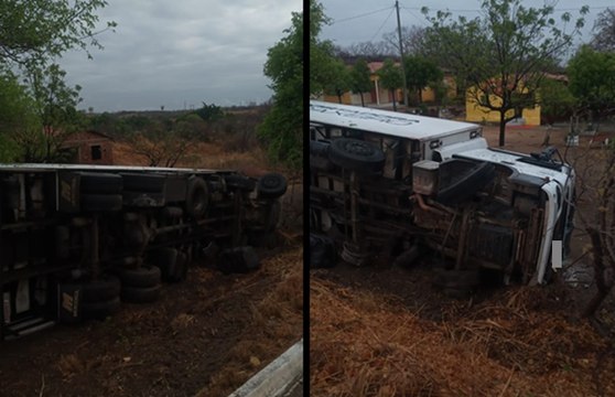 Colisão entre carro e caminhão na BR 230 em São João do Rio do Peixe deixa homem gravemente ferido